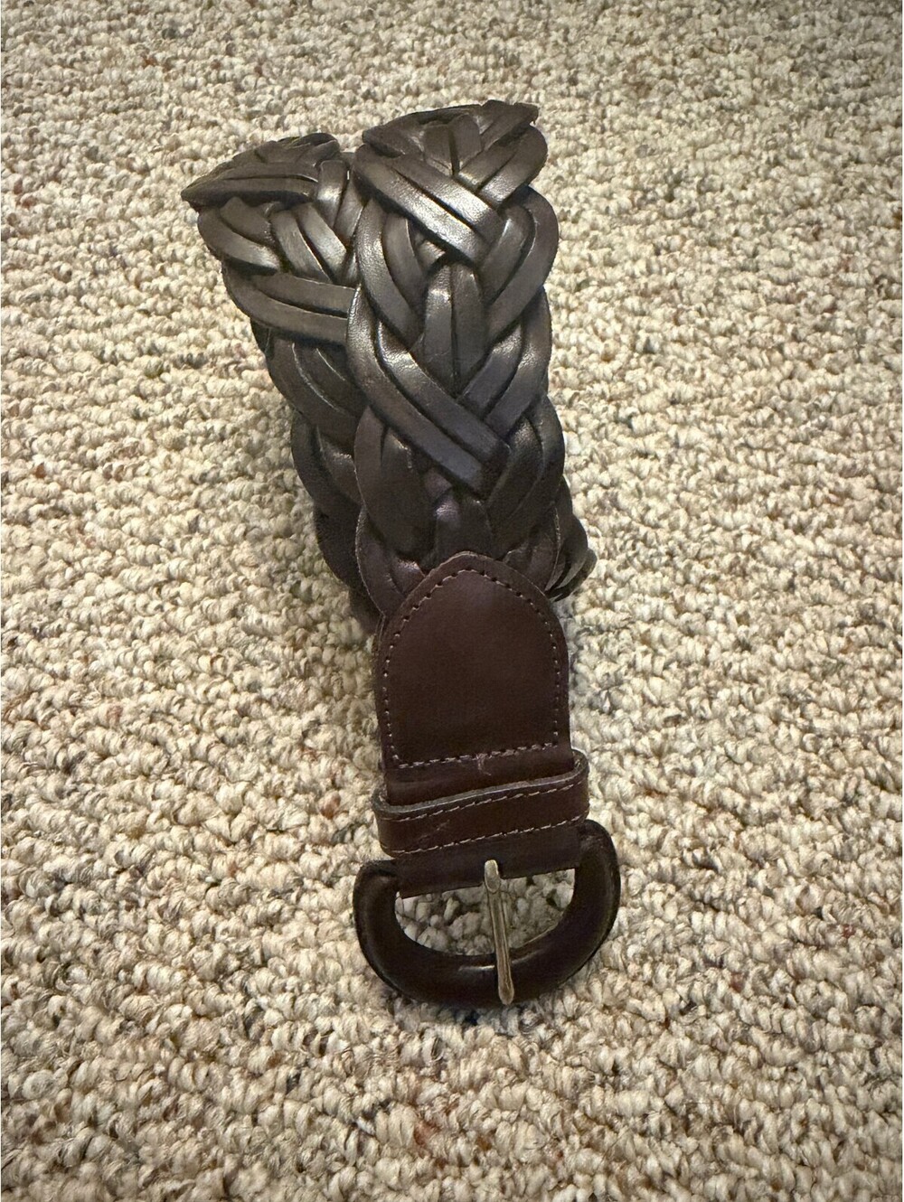 Coach vintage brown mahogany leather woven belt M